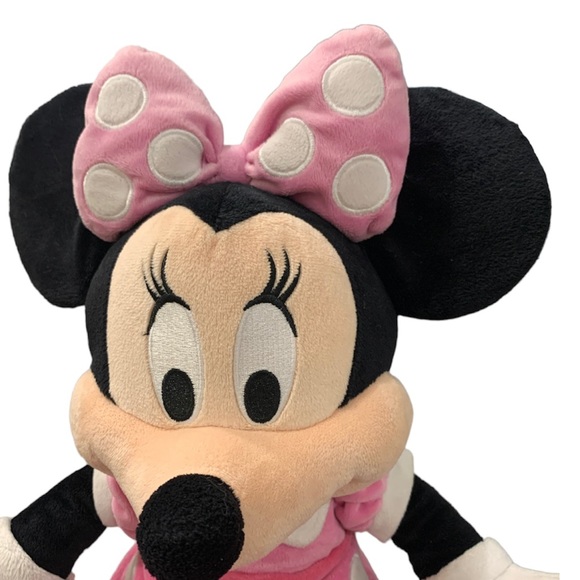 Disney Minnie Mouse Plush Pink Polka Dot Excellent Used Condition Authentic - Picture 3 of 6